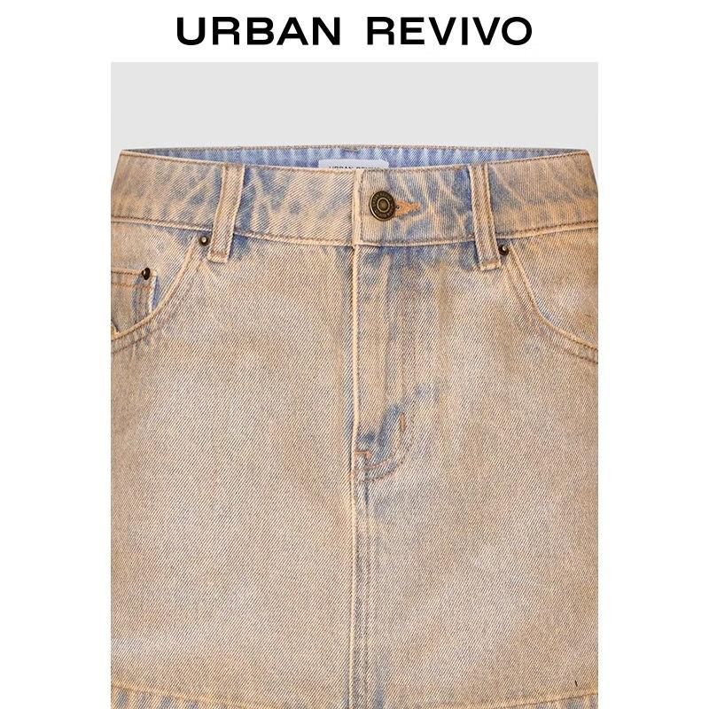 UR 2025 Women's Retro Washed Denim Mini Skirt