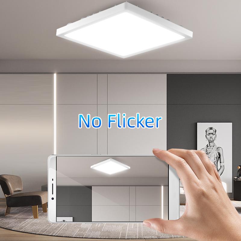 Dimbare LED-taklamper Moderne panellys med bakgrunnsbelysning Fjernkontroll 220V taklampe for hjemmebelysning