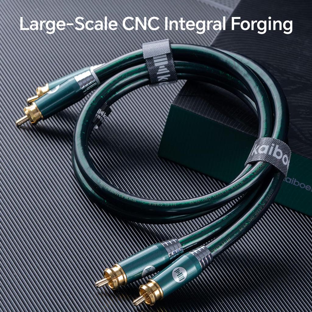KAIBOER Silver-Plated Digital Audio Coaxial Cable RCA Coaxial Cable Emerald Series for Home Theater Audio System Car Audio