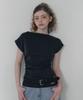 Teuwi One-Off Shirred Asymmetrical T-Shirt (Belt Set)