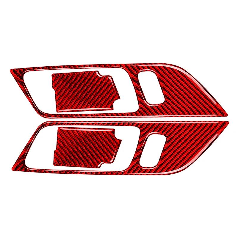 For Ford Mustang GT 2015 - 2025 Carbon Fiber Styling Interior Stickers Car Door Handle Frame Decoration Stickers Trim Cover