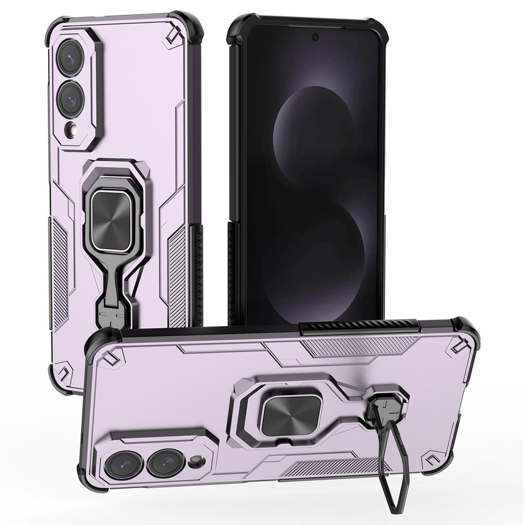 For Samsung Galaxy S25 Edge Case Rotatable Ring Kickstand PC+TPU Shockproof Phone Cover
