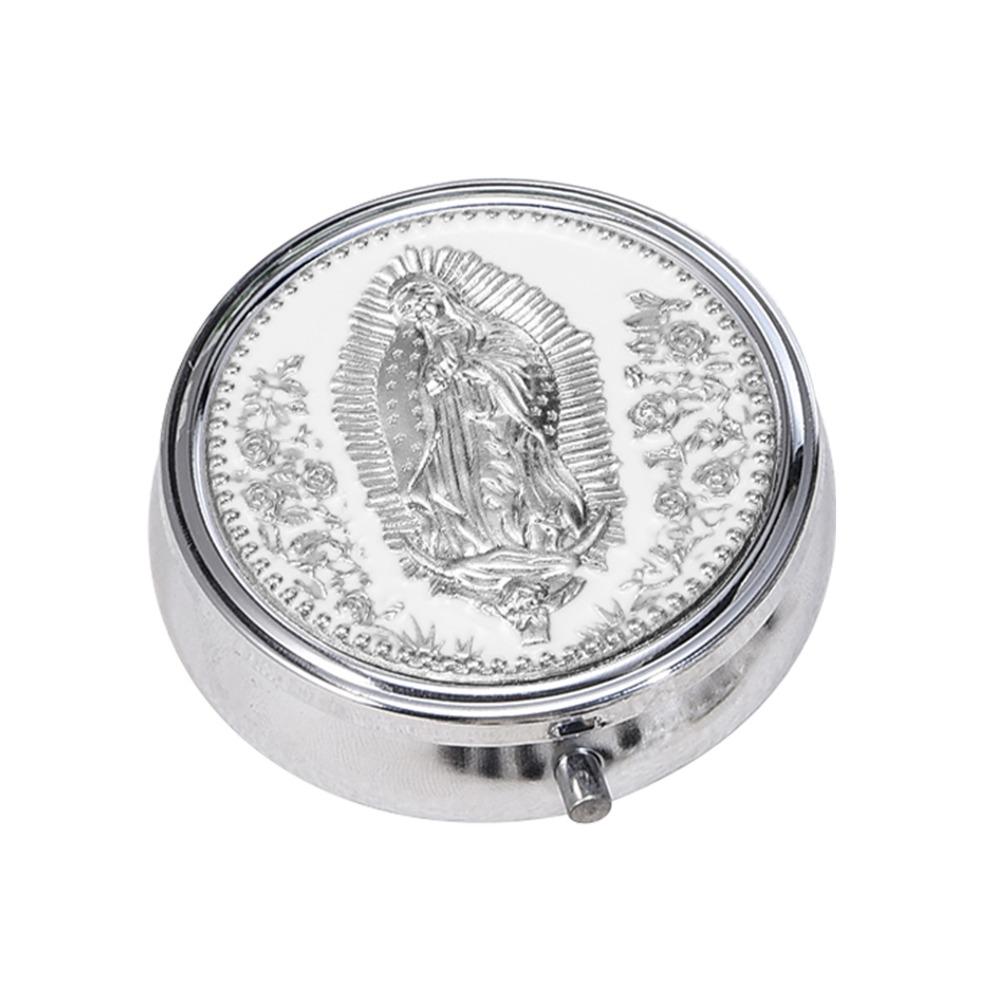 

Premium Wowser Our Lady Prayer Rosary Storage Box Metallic Versatile Metal Gift Box Elegant Religious Jewelry Case Church Events білий