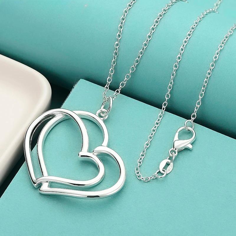 Collana Romantica con Pendente a Cuore in Argento Sterling 925 da 40-70 cm per Donna Gioielli alla Moda e Deliziosi Regali per Matrimonio Festa Vacanza