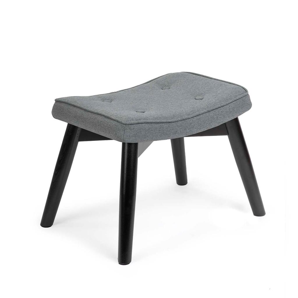 Norse Wingback Chair With Footstool, Gray