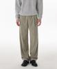 Brushed One-Pleat Wide Elastic Pants [Khaki Beige]