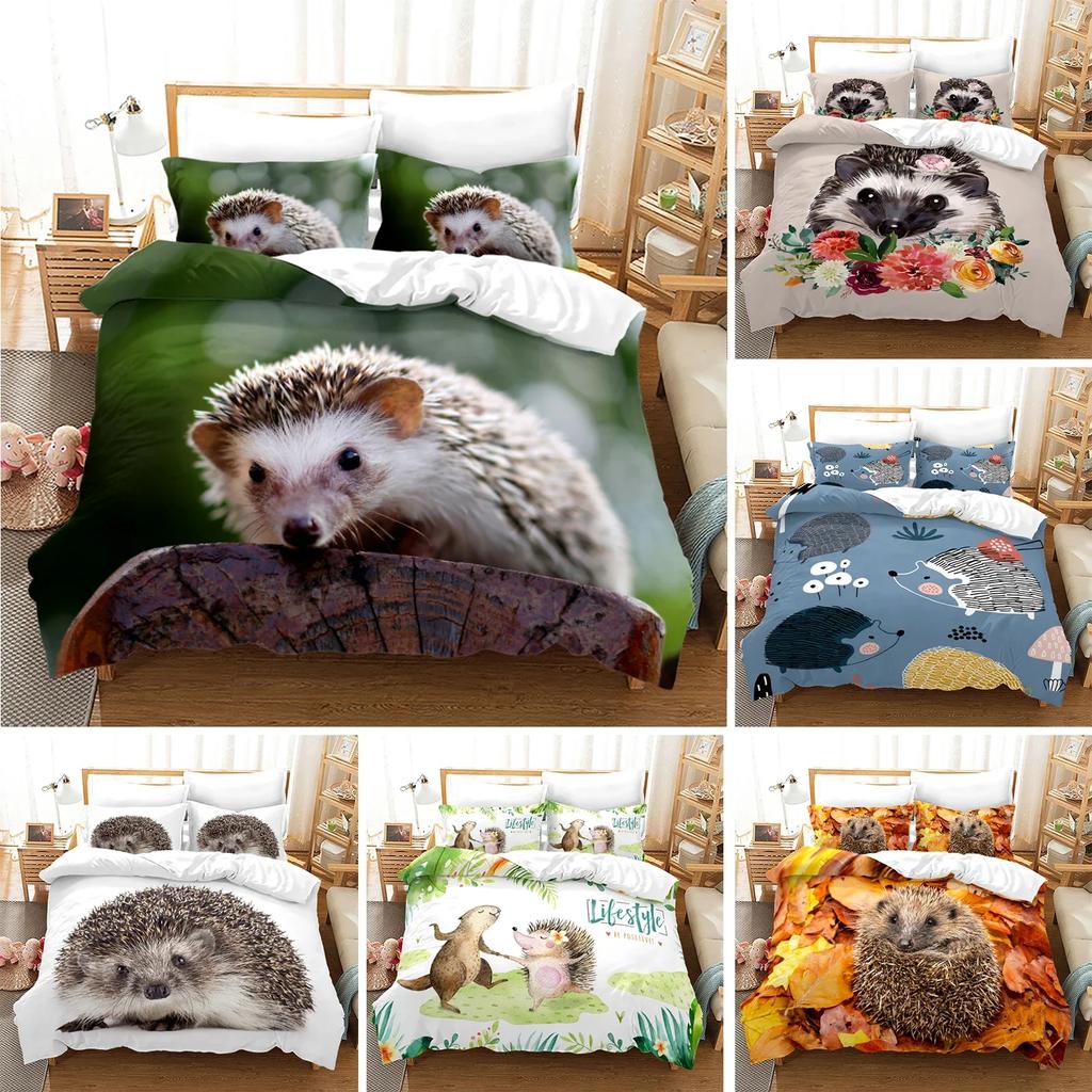 Riccio Riccio Carino Marrone Fantasia Riccio Set Biancheria da Letto Singolo Twin Matrimoniale Queen King Cal King Size Letto Set Biancheria