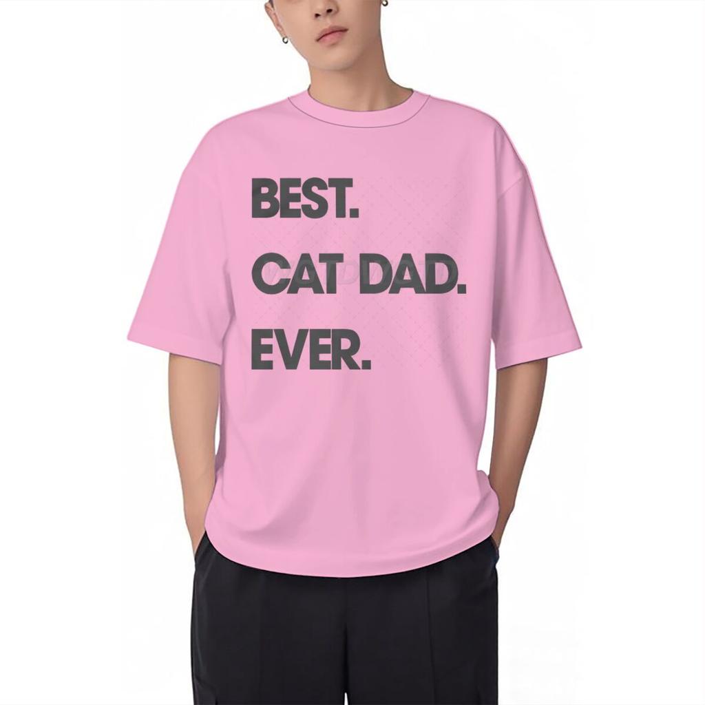 Best Cat Dad Ever Letter Print T Shirts Classic Retro Animal Lover Gifts Tees Male Short Sleeve Cotton Tees Fun Homme Camiseta