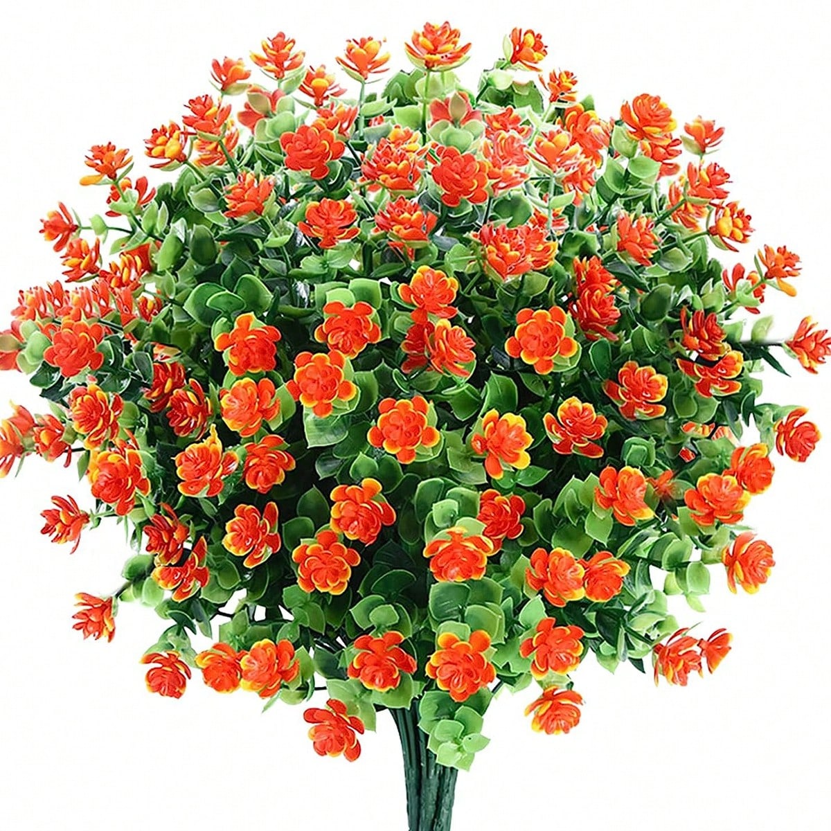 

Golden Fake Flowers, Eucalyptus Leaves, DIY Fake Plants, Wedding Center Decorations, Flower Decorations, Home Decoration 1pc оранжевый