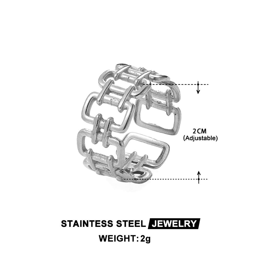 High-End Women's Fashion Stainless Steel Open Ring - Celebrity Style