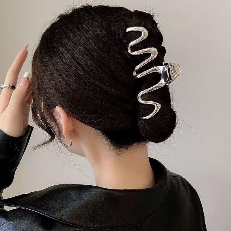 2023 Vintage Geometric Hair Claws Korean Hollow Out Grab Hair Clip Hairpins For Women Fashion New Headwear Girl Hair Accessories
