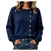 Women's Long Sleeve Button Front Knit Top Casual Sweater Blouse for Everyday Wear