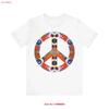 Peace Sign Jersey T Shirt Support Life Hippie Flower Power Vintage Stylish Versatile Stretched Soft Slightly Casual