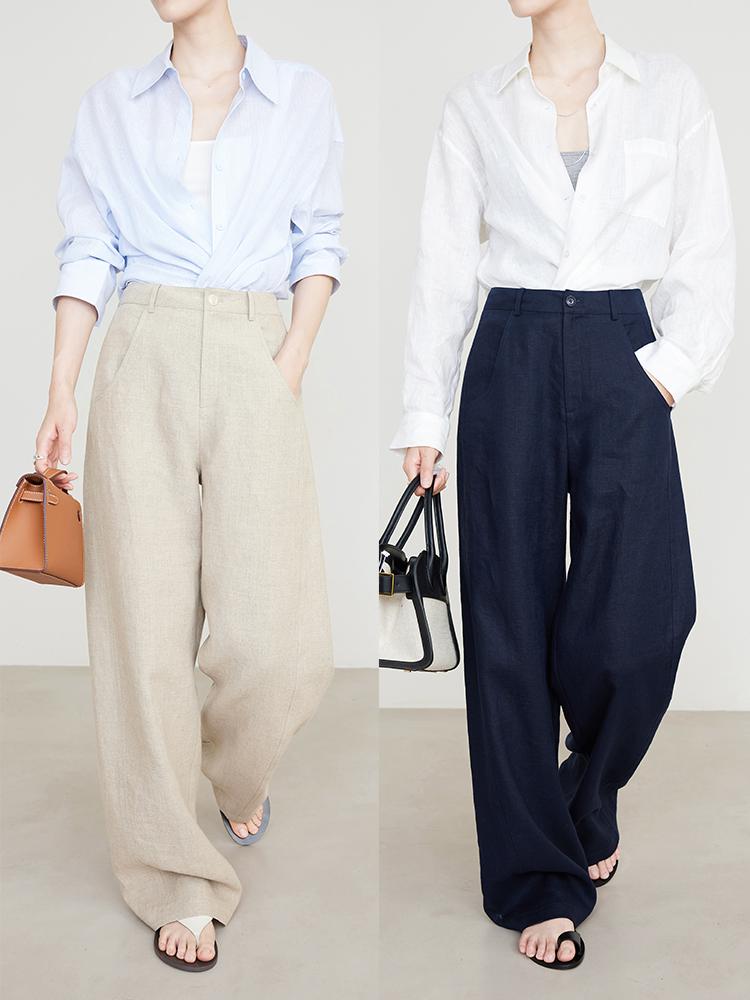Women's 2026 Summer Linen Pants - Loose, Comfortable, Wide-Leg, Extended Length