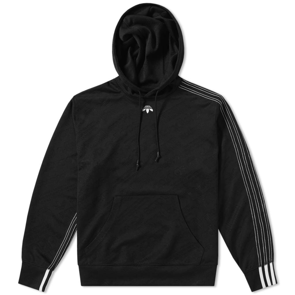 Adidas Originals Trefoil Side Stripe Logo Embroidered Hoodie Men Hoodies Black CV5267