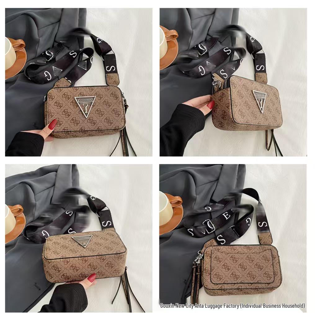 Women's Crossbody Camera Bag with Wide Shoulder Strap - Fashionable 2025 Letter Design