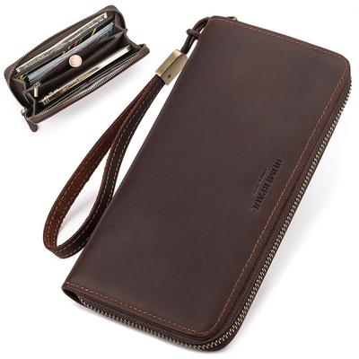 Men Leather Wallet Long Wallet Clutch Bag Mobile Phone Bag