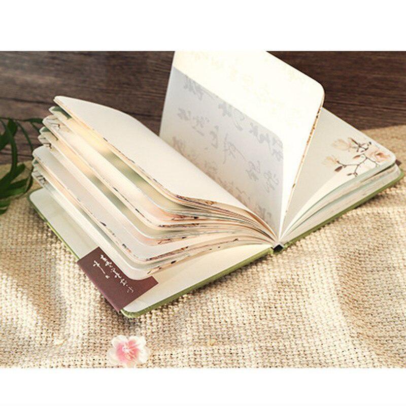 Creative Colorful Page Notebook Chinese Style Hardcover Diary Books Weekly Planner Handbook 32K Color Inside Page Notebook