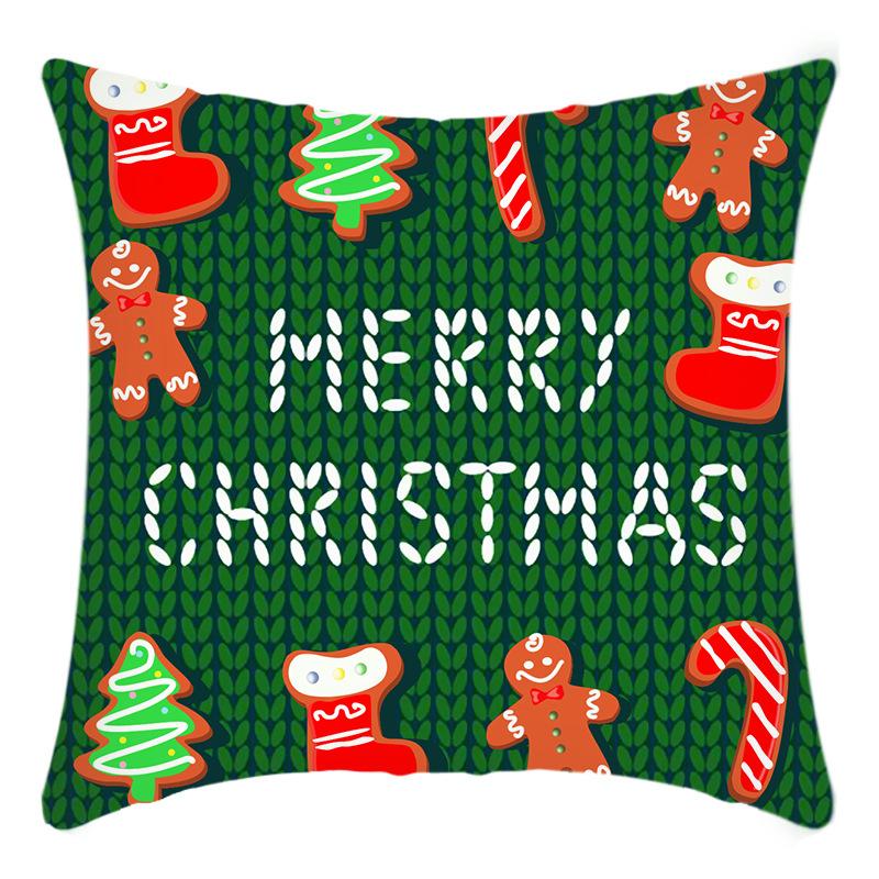 

Новая Рождественская Подушка из Короткого Плюша с Принтом Лося, Санты, Снеговика, Наволочка для Домашней Диванной Подушки 45 * 45Cm pillowcase