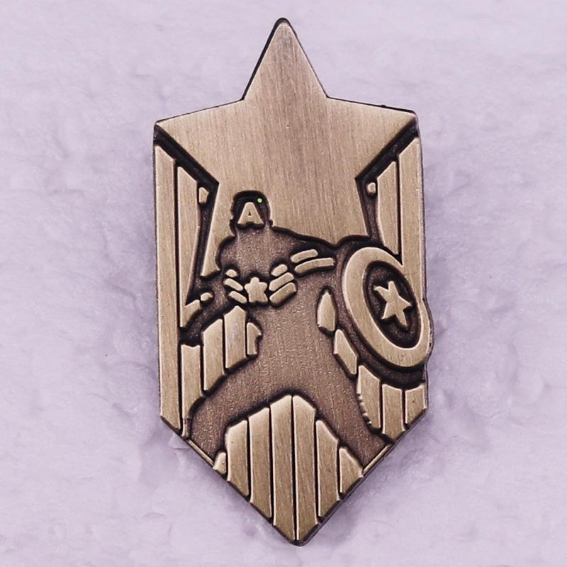 Captain America Retro Metal Brooch Badge