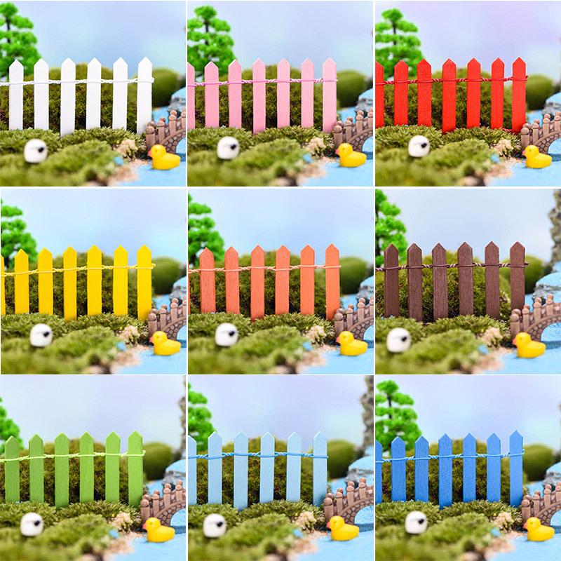 90cm Mini Diy Wood Fence Miniature Plant Decor Landscape Crafts Dollhouse Micro