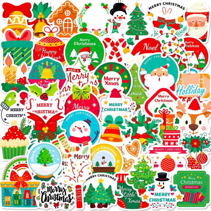 High-Quality 50/100Pcs High-Quality Christmas High-Quality Stickers Youngsters High-Quality Cartoon High-Quality Doodle High-Quality Holiday