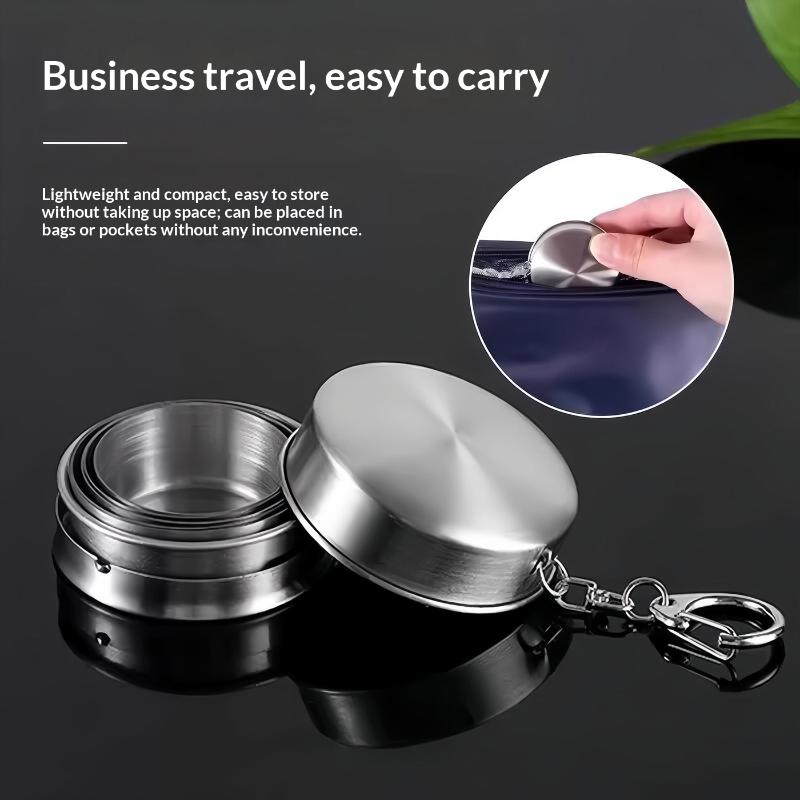 Portable Stainless Steel Retractable Teacup for Outdoor Camping Adventures Easy to Store and Use
