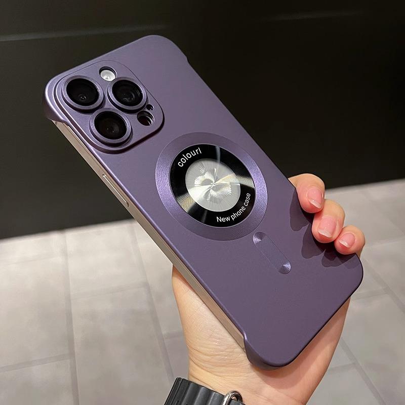 Applicable To Apple 15 Mobile Phone Case Magnetic Frameless IPhone16promax New Model Matte with Lens Film