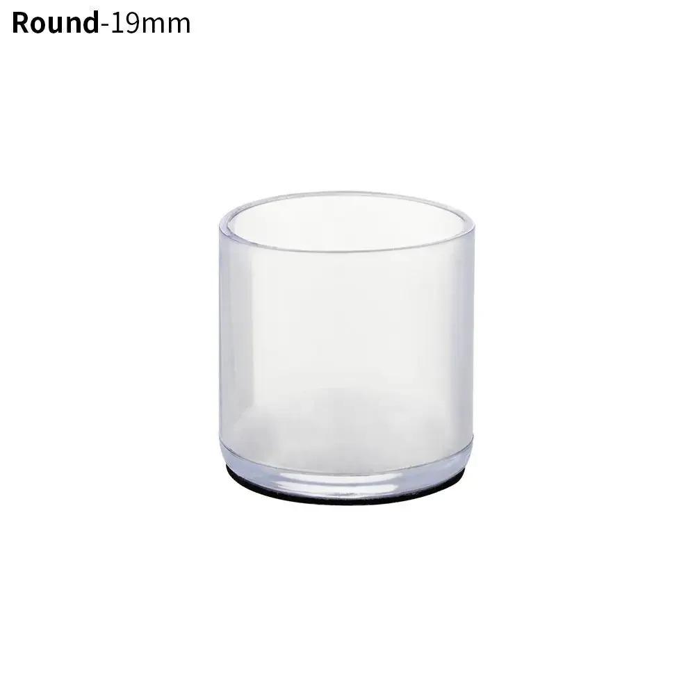 16Pcs 16/19/22/25/30mm Chair Leg Cap Rubber Feet-Protector Pads Non-slip Transparent Table Covers Furniture Leveling Feet Decor
