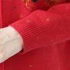 Women's Printed Wool Sweater Loose-Fit Crew Neck Plus-Size Sweater Autumn and Winter Warm Soft Stretchy Knit Top