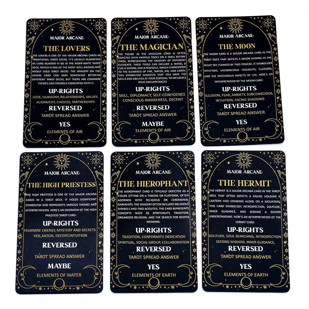 Meaning Tarot Cards Fortune Telling Divination Card English Version 78 Cards Deck Beginner Learning Deck for Board Playing Games