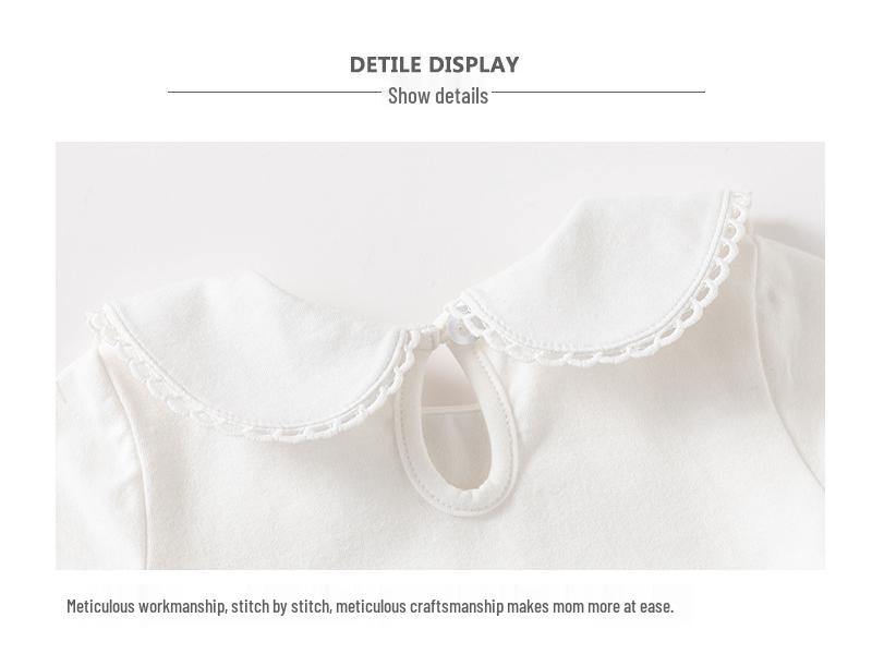 Off-White Cotton Baby Girl Romper - Versatile Summer One-Piece for 0-1 Year