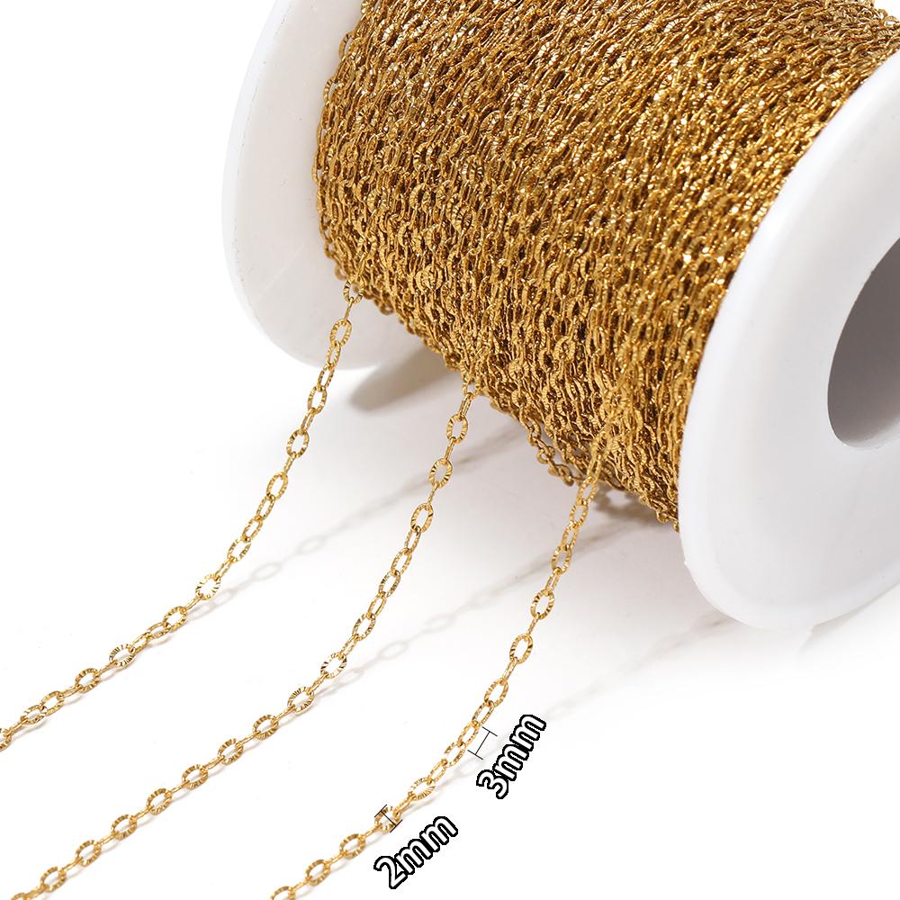 2 Meters Stainless Steel 2mm Width O Link Rolo Cable Chains for DIY Jewelry Making Bracelets Supplies Necklace Earrings Findings
