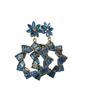 Orecchini a Bottone Geometrici Floreali con Strass Corte Europea Ago d'Argento - Accessori Lussuosi, alla Moda, Raffinati