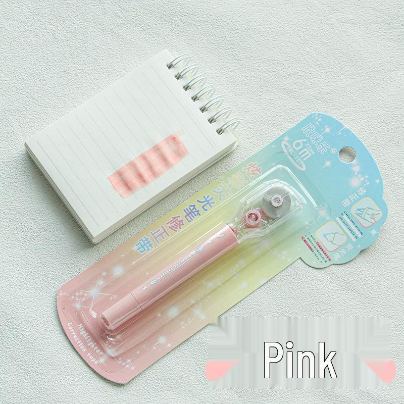 Fluorescent Pen & Large Capacity Morandi Correction Tape Set