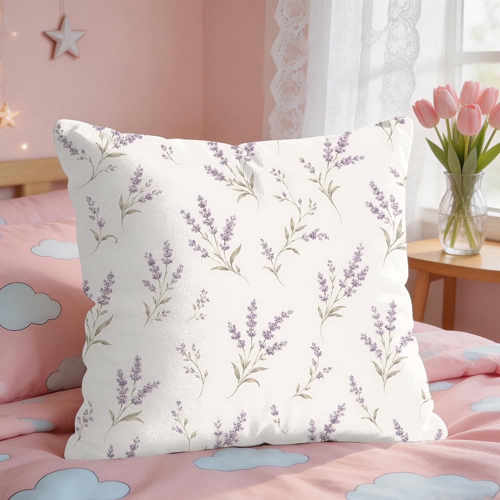 Vintage Wildflowers Girl Art Ins Cushion Cover Silky Short Plush Invisible Zipper Dustproof Sofa Pillow Case For Home Decor