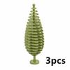 MOC Plants Accessories Bricks 3471 2435 6064 3778 City House Trees Pine Prickly Bush Green Grass Military Building Toys