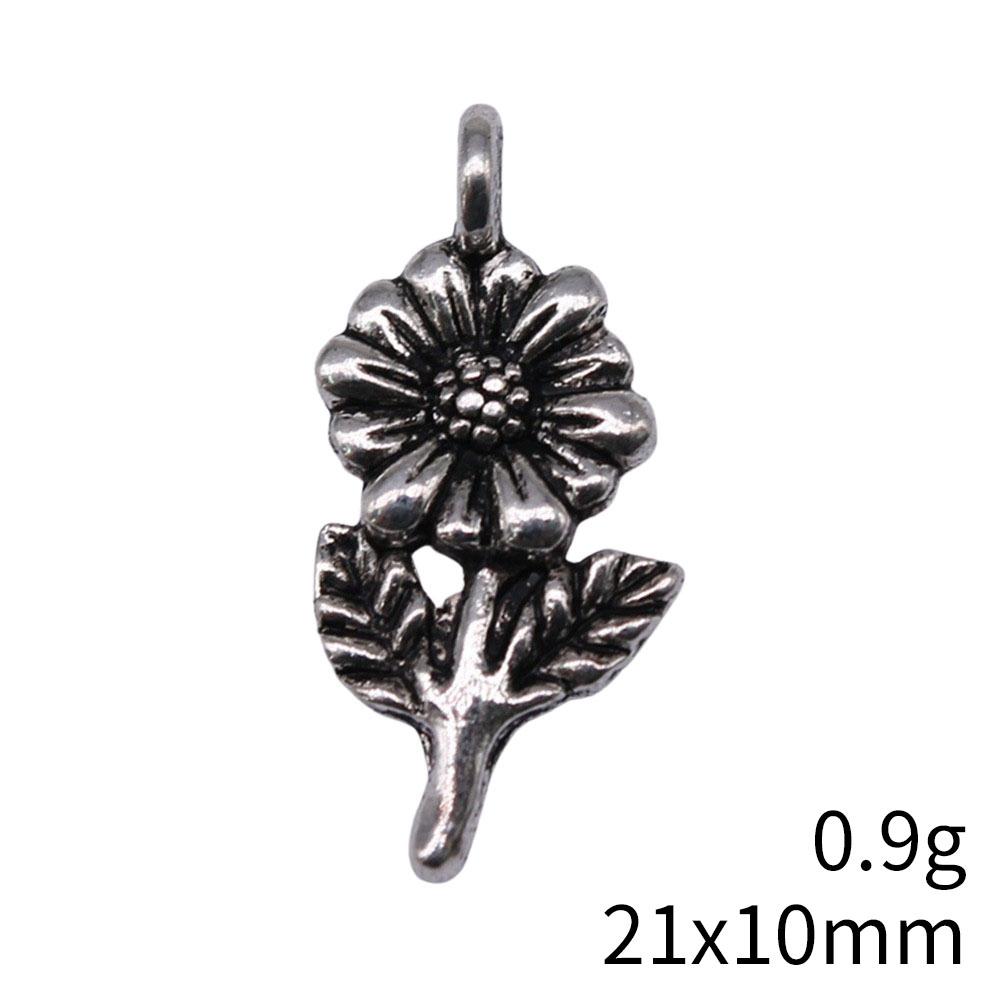 Flower Bud Charms Mini Floral Pendant Alloy Metal Leaf Findings Elegant Plant Jewelry Making Supplies For