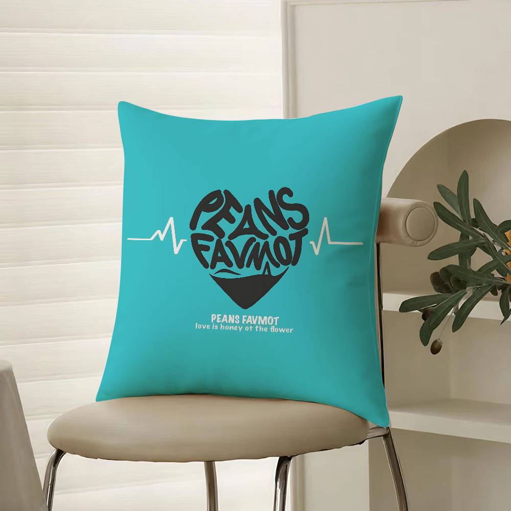 Lovely Sentence For Family Warm Hearts Pillow Case Comfort Sofa Bed Silky Elegant Invisible Zipper Decorative Cushion Cover
