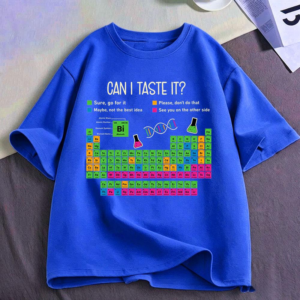 Can I Lick It Periodic Table Chart Science Teacher Funny Meme T Shirt Unisexs Unisex Fashion Cotton Oversized Short Sleeve TShirts