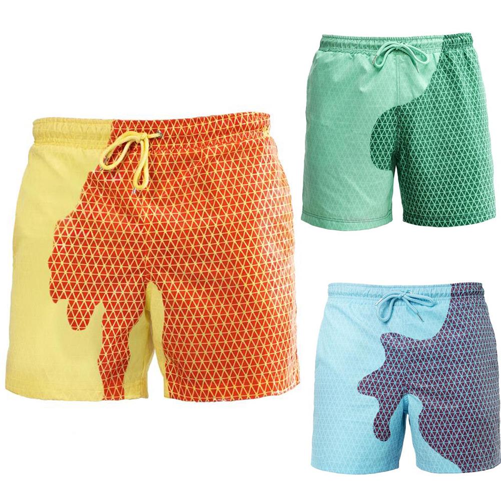 Men's Swimming Beach Shorts Summer Magical Change Color Pants Casual Sports Temperature Color EMA