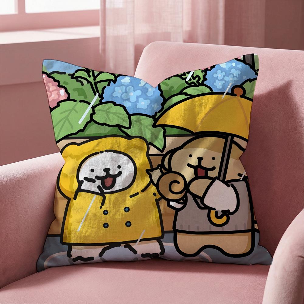 L-Line Puppy CARTOON Cushion Cover Multi-Scene Pillow Cover for Home & Car - Reversible, Soft & Durable for Daily Use