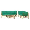 VidaXL Garden Lounge Set 6 Pcs with Cushions Green Bamboo 3155154