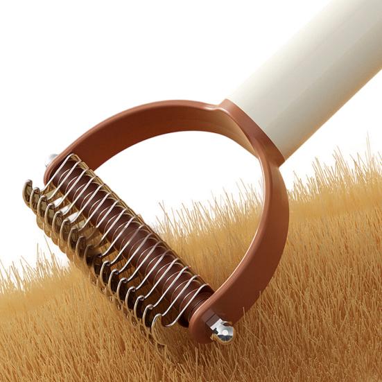 Pet Detangling Comb, Dual-Sided Dematting Tool, Safe Pet Undercoat Rake, Deshedding Tool with Sticky Pet Hair Remover for Cats Dogs Grooming Furniture
