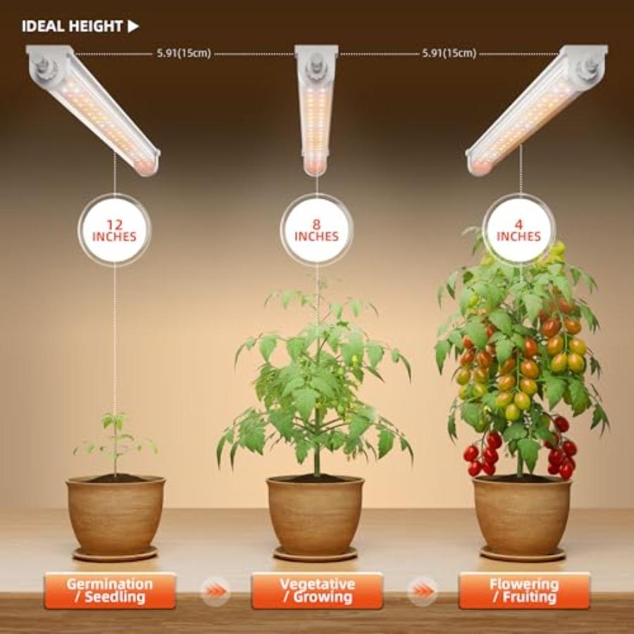 3FT LED Grow Lights for Indoor Plants Light Strips for Shelves Full Spectrum IP65 Waterproof Supplemental Light Bars for Grow T