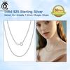 ORSA JEWELS Italian Handmade 1.2mm Chopin Chain Necklace Solid 925 Sterling Silver Man Woman Neck Chain Jewelry for Pendant SC53