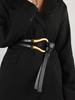 1pc Black Wide Horseshoe Buckle Belt for Women, Versatile Suit Waist Belt For Dress Skirt