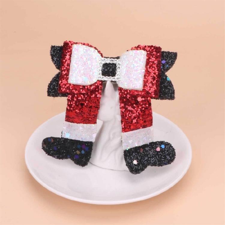 2PCS Boot Bowknot Hairpin Hair Clip Party Hair Ornament Christmas Bowknot Hair Clip Hair Accessory Suitable for Ladies