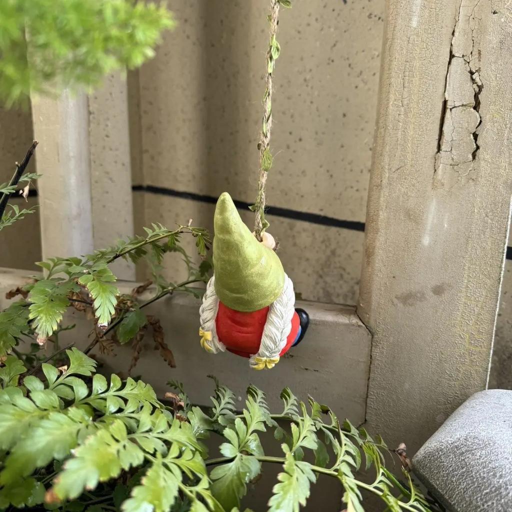 Cute Resin Gnome Pendant for Hanging Cup, Flower Pot, and Home Decor,Flower Pot Landscape Decoration, Outdoor Garden Decora