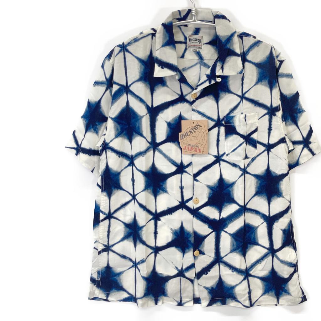 HOUSTON Off-white rayon wool aloha shirt 41249 tops L Off-white/blueUsed